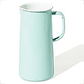 Falcon Enamelware Pitcher (57 oz), Metal Pitcher with Spout & Handle, Jug for Iced Tea, Water, Milk or Flower Vase, Dishwasher Safe, Oven Safe & Freezer Friendly (Aqua Blue)