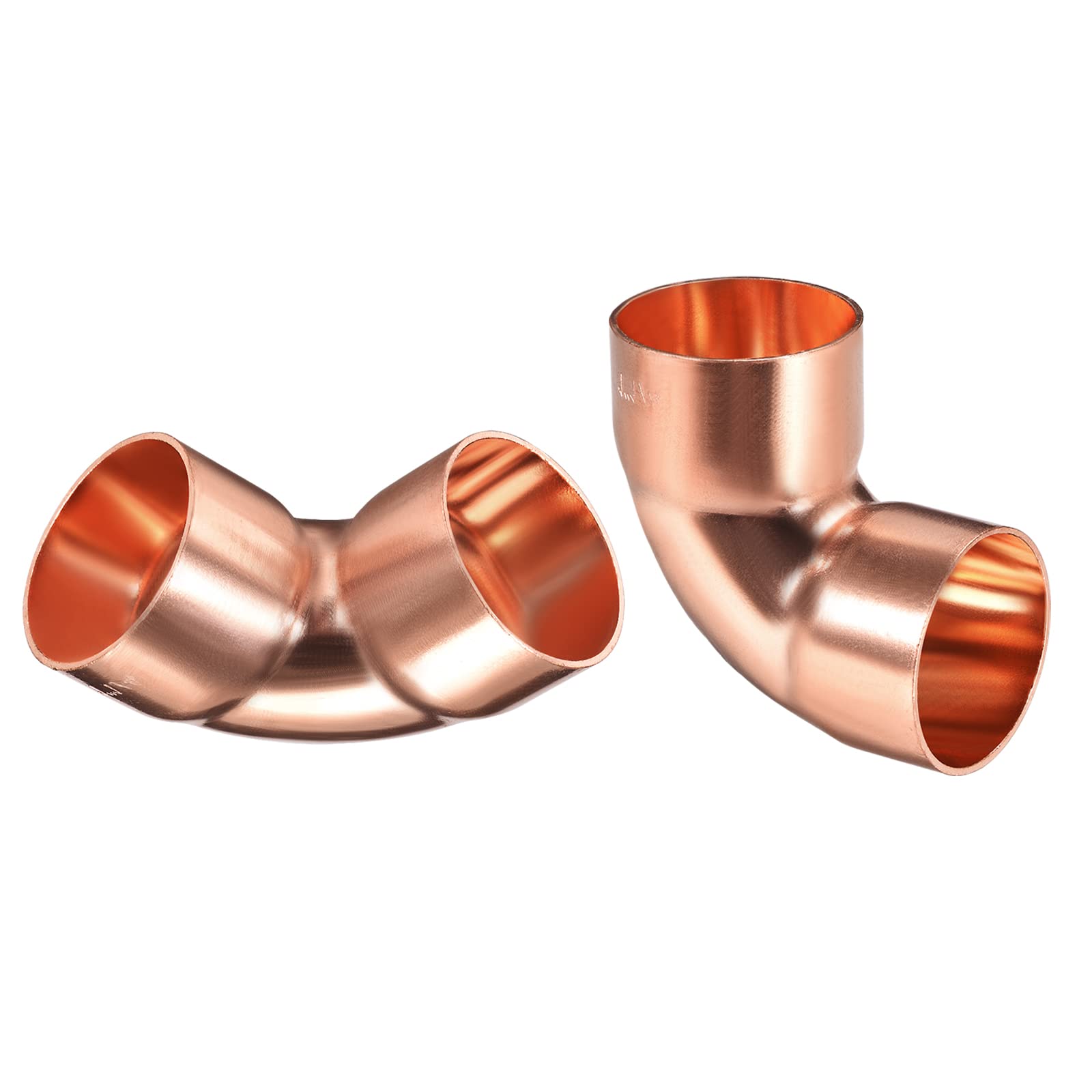 DTGN 1.26-inch(Inner Diameter) 90 Degree Copper Pipe Fitting - 2Pack - Good for Water Pipe System - Copper Elbow Adapter - Copper Tone