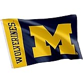 Desert Cactus University of Michigan Flag Wolverines UM U of M Banners 100% Polyester Indoor Outdoor 3x5 feet Flags (Team Name)
