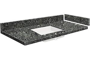 Transolid VT31x22-1KU-4K-A-W-1 Quartz Vanity Top with Single Hole and Rectangular Undermount Sink, 31" L x 22.25" D, Tempest