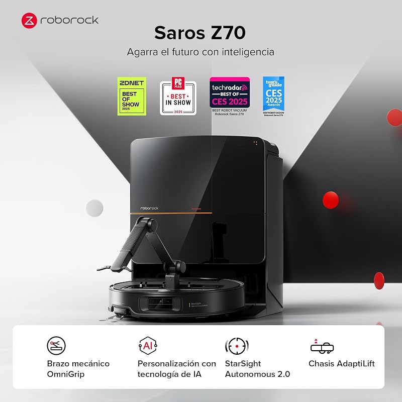 Saros Z70 Robot Aspirador, Negro