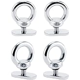 4 Pack 316 SS Track Mount Tie Down Eyelet, Hold Bungee Cord or Ropes Up to 0.6"