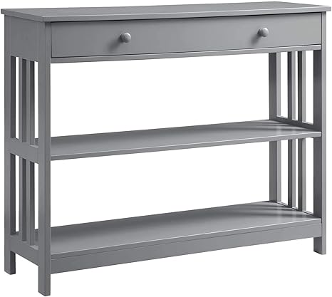 Amazon Com Convenience Concepts Mission 1 Drawer Console Table Gray Furniture Decor