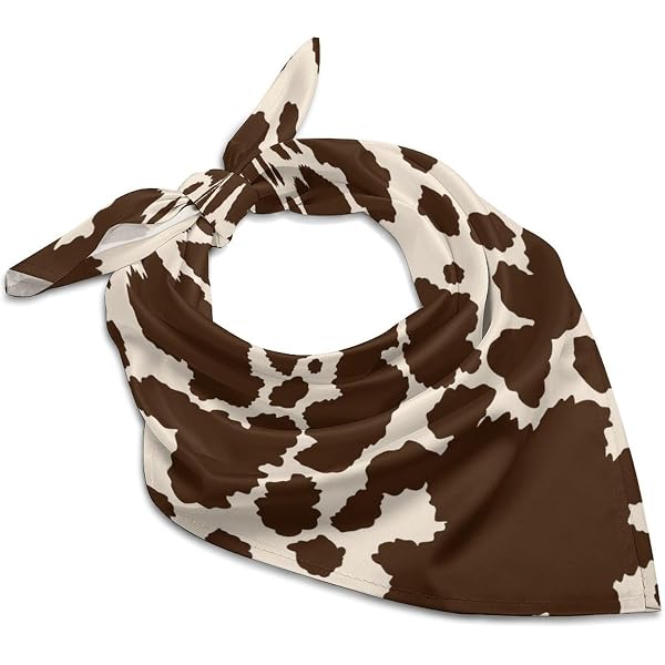 Amazon.com: WELLDAY Cow Print Pattern Silk Scarf Women display picture 3