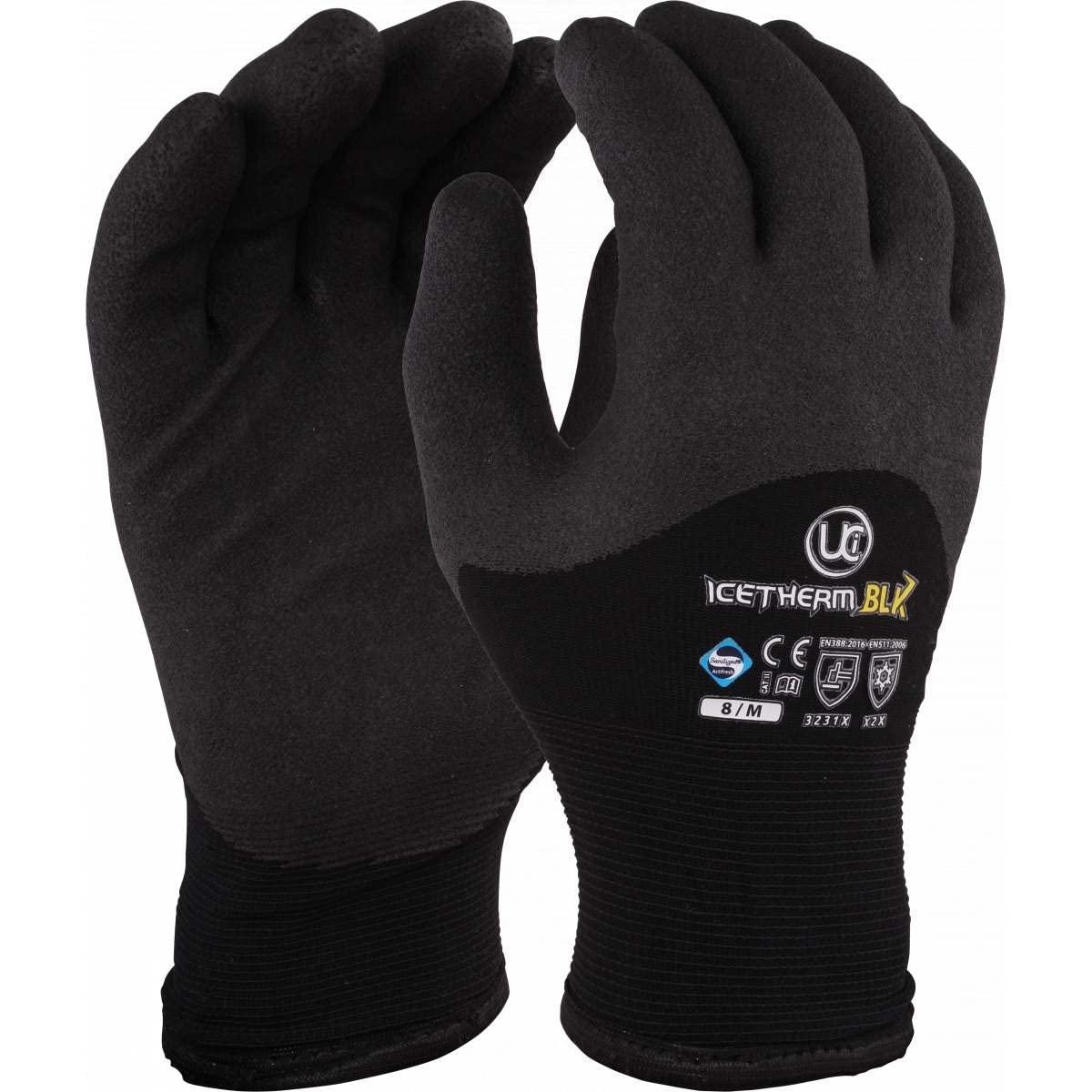 UCI ICETHERM-BLK Thermal Insulated 3/4 HPT Coated Cold Work Gloves Winter Freezer (10 / XL)