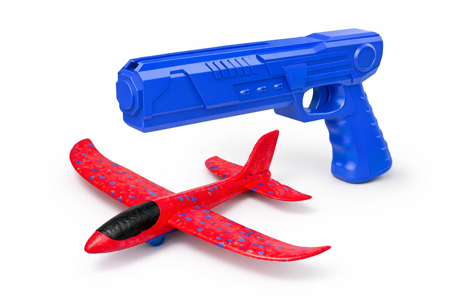 Airplane Launcher Toy Foam Glider Plane, Catapult Gun, Hand Throw Foam Glider-Perfect for 2 Flying Modes, Kids Outdoor Aeroplane Launching, Shooting, Flying and Garden Activities ages 6-15(Blue)