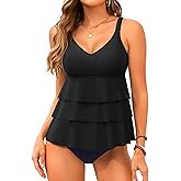 Tempt Me Women Tankini Top Only V Neck Swim Tops Tummy Control Bathing Suit Top No Bottom