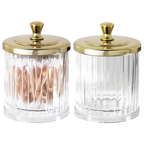 mDesign 2er-Set Kosmetik Aufbewahrungsglas aus Kunststoff - Badablage