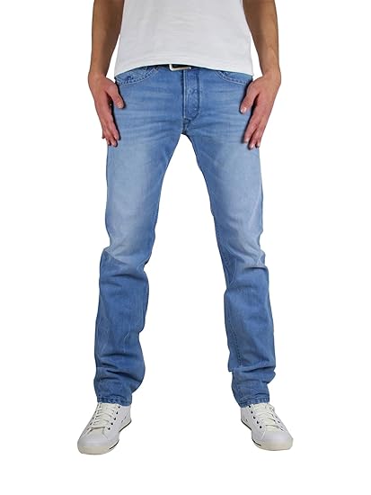 Diesel Iakop 0605I 605I DNA Regular Slim Tapered Jeans Herrenjeans Blau Hellblau (W32/L30)