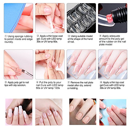 Transer Nail Art UV Gel Builder Tips Nail Soak Off Extension Kit, 30ml (Light Brown) - Thumbnail 6