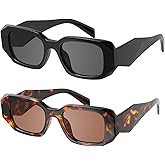 mosanana Trendy Rectangle Sunglasses for Women Men-Goulding