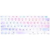 MOSISO Keyboard Cover Only Compatible with MacBook Air 13 inch M1 2021 2020 | Retina Display with Touch ID Backlit Magic Keyboard, Waterproof Protective Silicone Skin, A2337 M1 A2179, Colorful Clouds