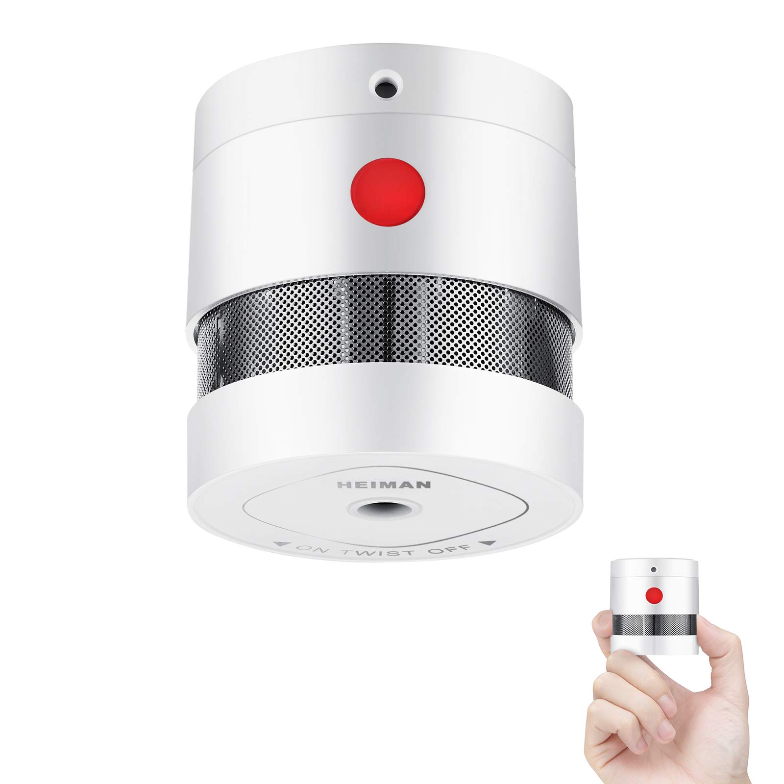 HEIMAN 10-YEAR Mini Smoke Alarm(Battery Included), CE Certified Smoke Detector, Independent Photoelectric Fire Detector with 3M Adhesive Tape-HS3SA (1 Pack)