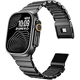 Magnetic Titanium Band Compatible with Apple Watch Ultra 3/2/1 Band 49mm Series 11 10 46mm 45mm 44mm 42mm SE 3/2/1 9 8 7 6 5 4,Luxury Silicone Dual-Layer Link For iwatch Men Women