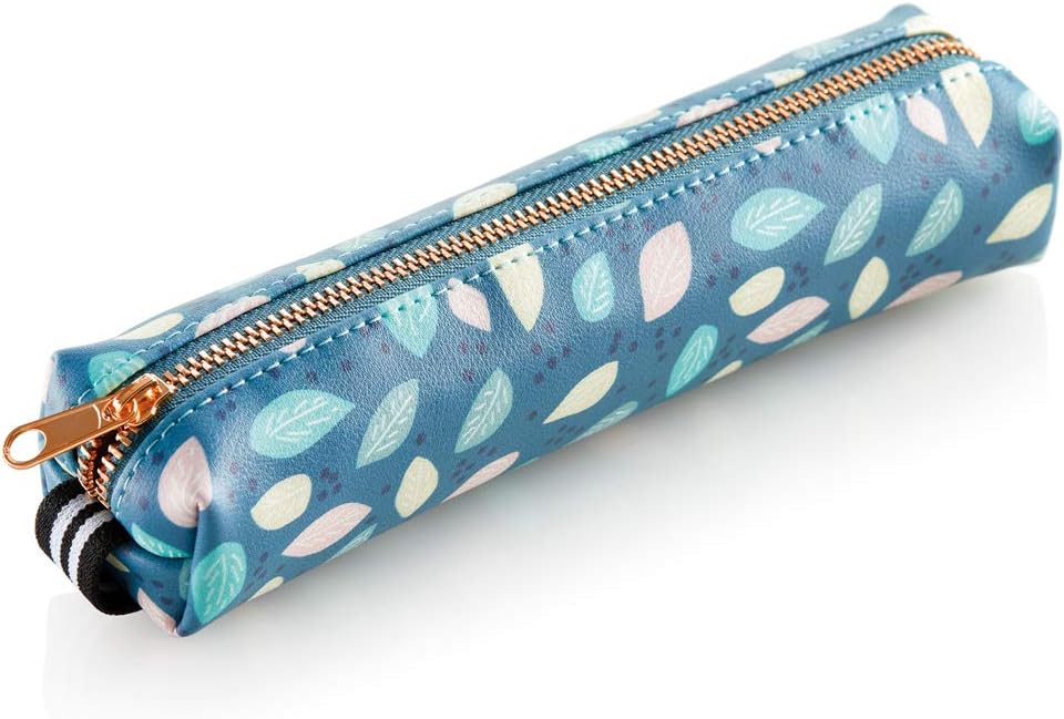 Miquelrius - Mini Pencil Case, Includes Elastic Rubber, Zip Closure, Pencil Case Size 190 x 25 x 40 mm, Autumn Leaves Design