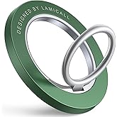Lamicall Magnetic Phone Ring Grip Holder Compatible for Magsafe, [Upgraded Strong Magnet] Finger Ring Holder, Pop Grip Socket Stand, Mag Safe Kickstand Accessories for iPhone 17 Pro Max, Dark Green
