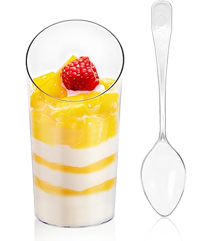 Coupes à Dessert 100 Avec Couvercles Et Cuillères - Verrines En Plastique Transparent 160ml Pour Tiramisu Coupes à Dessert Plastique