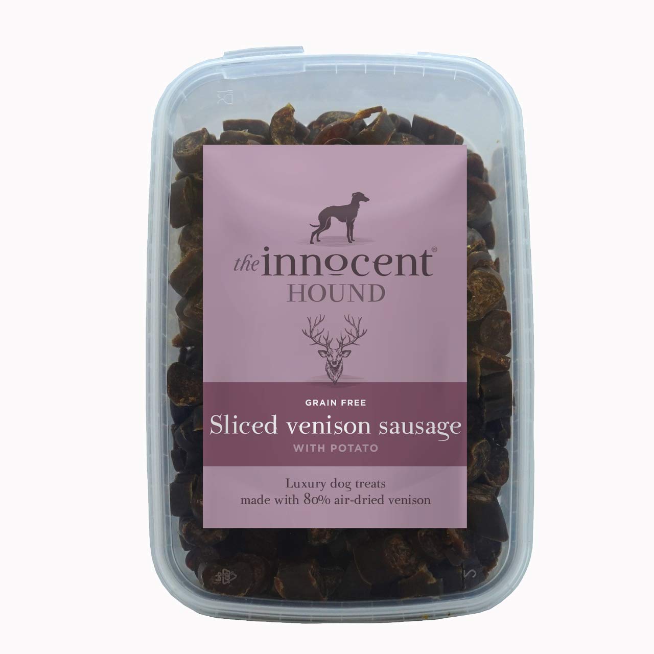 The Innocent Hound Sliced Venison Sausages | Premium Venison with Potato | Soft, Tasty & Air Dried Treats | Grain-Free & Hypoallergenic | Dog Sausages | 600g