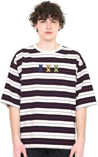 Amazon グラニフ Graniph ビッグシルエット五分袖 Tシャツ スリーカラーズ コントロールベア ホワイト メンズ レディース L G100 G107 Tシャツ カットソー 通販