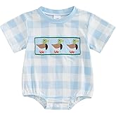 Infant Baby Boy Mallard Duck Clothes Summer Short Sleeve Romper One Piece Newborn Country Boy Farm Outfit