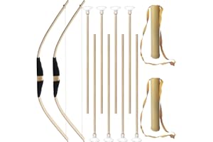 RAYBITU Safe Bow and Arrow Set, Wooden Archery Set, Youth Archery Bow Set for Indoor Outdoor,Role Play Props,Birthday Gift.