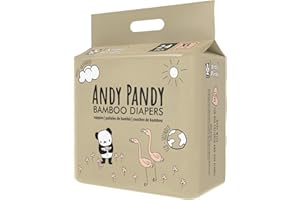 Andy Pandy Bamboo Disposable Diapers, Extra Large, 26+ lbs, White, 24 Count