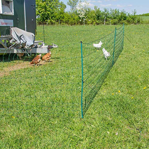 horizont Geflügelnetz easy Elektronetz, Doppelspitze 50 m, 120 cm hoch, mit Strom, mobiler Hühnerzaun elektrifizierbar… – Bild 4