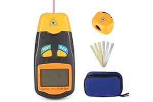 Digital Tachometer, Kethvoz Non Contact Industrial Laser Photo RPM Meter 2.5-99999 RPM with Reflective Tape Measure Rotating 