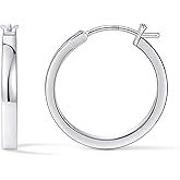 Gacimy Flatted Hoop Earrings for Women 14K Gold Plated with 925 Sterling Silver Post