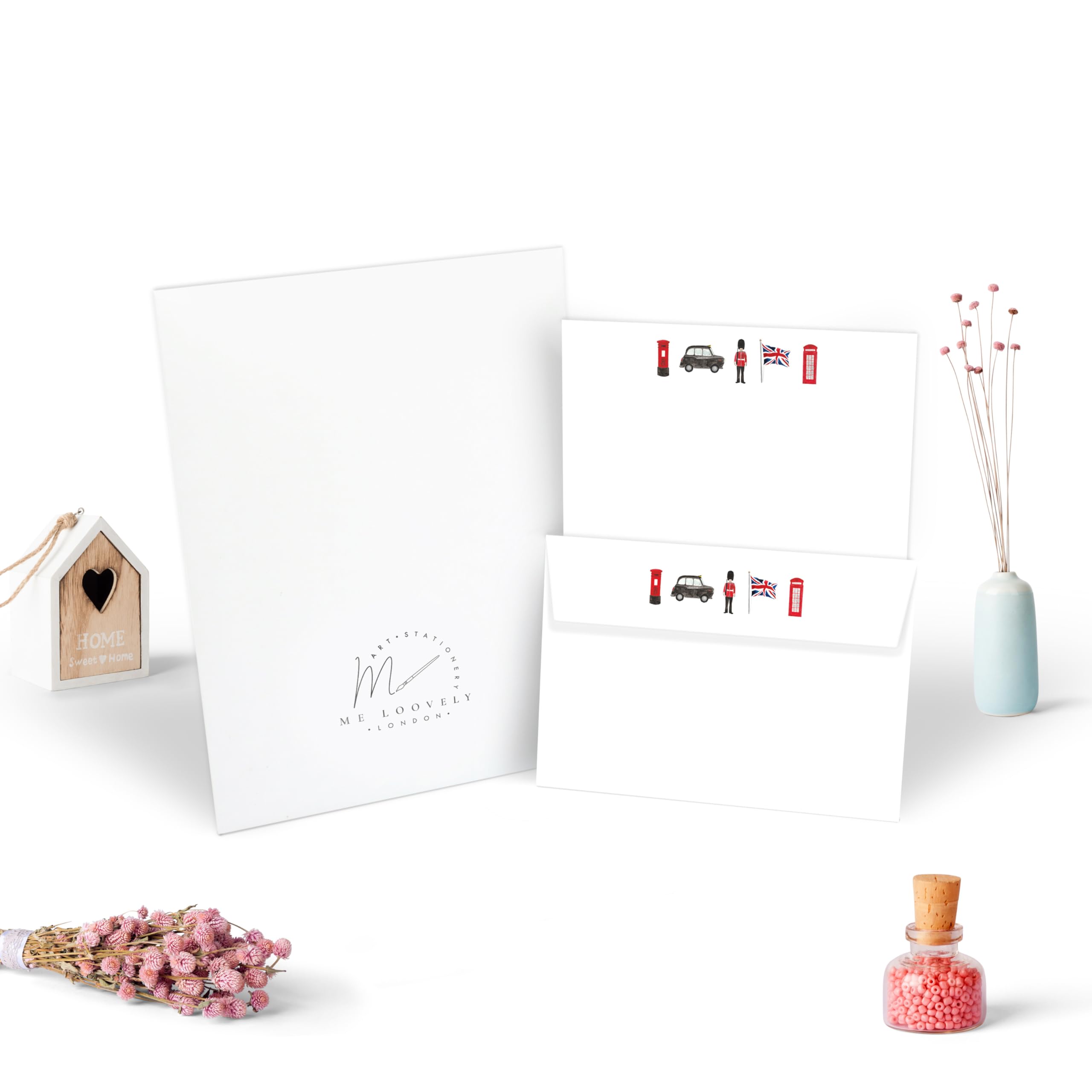 Me Loovely Beefeater Britain Letter Writing Paper and Envelopes Set Stationery A5 Size Paper Writing Supplies | Christmas Gifts (10 Letters & 10 Envelopes with Gift Envelope)