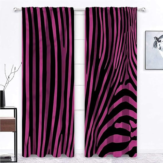 GugeABC Short Curtains Zebra Print for Living Room Drapes
