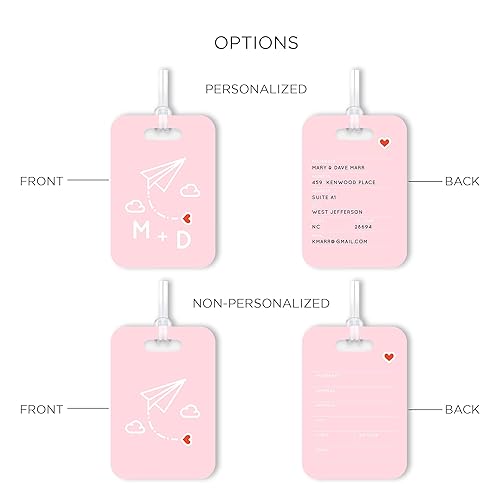 Cute Initial Tag for Couples, Custom Luggage Tag, Engagement Gift - Main Image