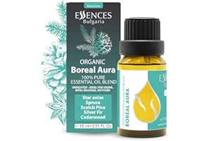 Essences Bulgaria Boreal Aura Organic Essential Oil Blend 15ml | Silver Fir, Scotch Pine, Norway Spruce, Star Anise, Cedarwoo