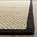 SAFAVIEH Area Rug 4x6 - Natural Fiber Collection - Natural & Black, Seagrass, Basketweave Pattern with Border (NF114C)