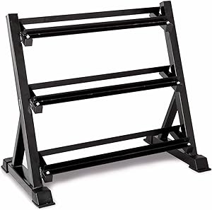 Bonnlo 3 Tier Dumbbell Rack Only, 660 LBS Load-Bearing Heavy Duty Steel Dumbbell Stand Quick Assembly for Home Gym, Black