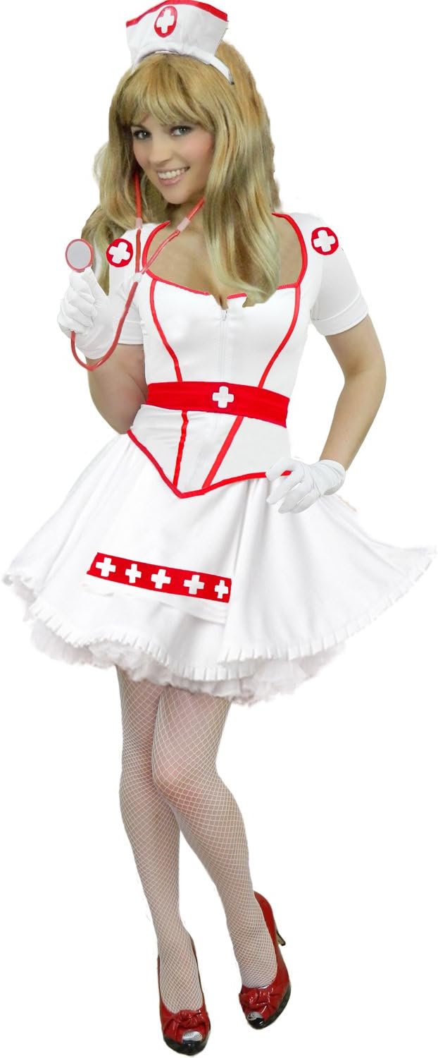 Yummy Bee - Nurse Costume - Nurses Outfit Fancy Dress - Nurses Uniform for Women - Adult Role Play Ladies Halloween Costumes (8)