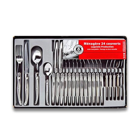 Laguiole Production - 402010 - 24 Stück Besteck - Edelstahl