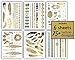 Terra Tattoos Gold Turquoise Metallic Temporary Tats 75+ Boho Henna Designs Feathers, Stars, Birds - Waterproof Nontoxic Long Lasting Perfect for Beach, Festivals, & more!
