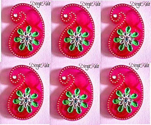 DivyaKala /Kankavati/Pooja Essential/Kumkum Box/Mandir/Pack of 6 (Dk17, 7.62 cm X 5 cm, Pink)