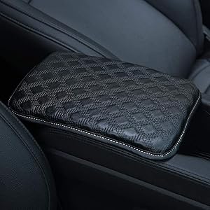 Auto Center Console Pad,Alusbell Car Armrest Seat Box Cover Protector Universal Fit (A-Black)