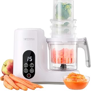 Sweety Fox - Multifunktions-Babynahrungszubereiter 6-in-1 - Dampfgarer, Mixer, Pulse, Automatische Reinigungsfunktion, Sterilisator, Aufwärmen, Auftaufunktion - Breikocher Multifunktion