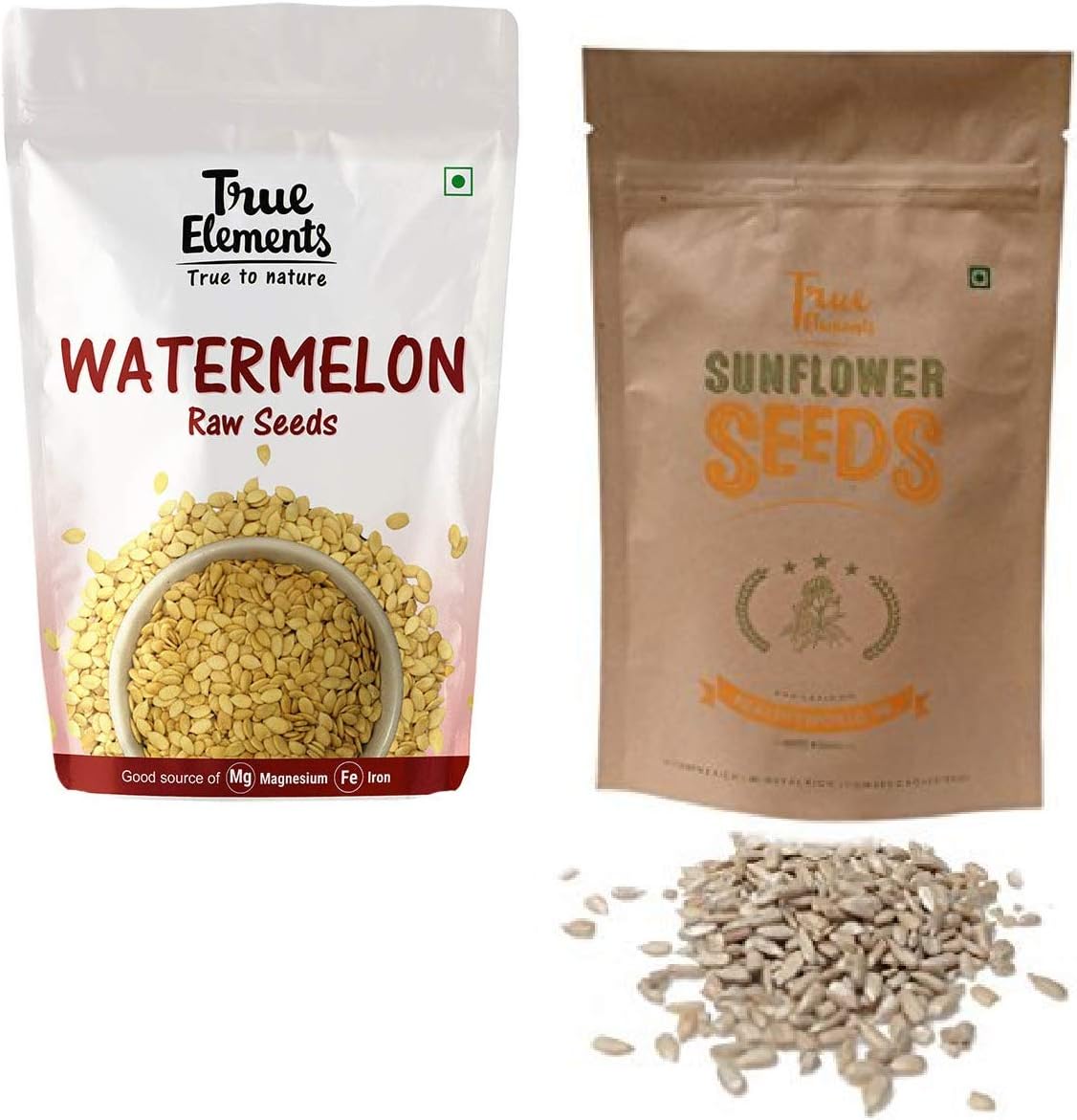 True Elements Raw Watermelon Seeds, 250g & Raw Sunflower Seeds, 250g Combo