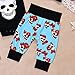 puseky 4pcs Newborn Baby Boys Girls Skull Romper+Pants+Hat+Headband Halloween Outfits (0-6 Months, Black+Blue)