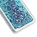 Samsung Galaxy S7 Edge case,Crosstree Liquid, Appmax Cool Quicksand Moving Stars Bling Glitter Floating Dynamic Flowing Case Liquid Cover for galaxy s7 edge. (Star Teal)