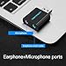 Vention USB Audio Adapter External USB Stereo Sound Card with 3.5mm Headphone and Microphone for PS4,Raspberry Pi,Computer,Notebook,Ultrabook,Tablet, MacBook (Black)