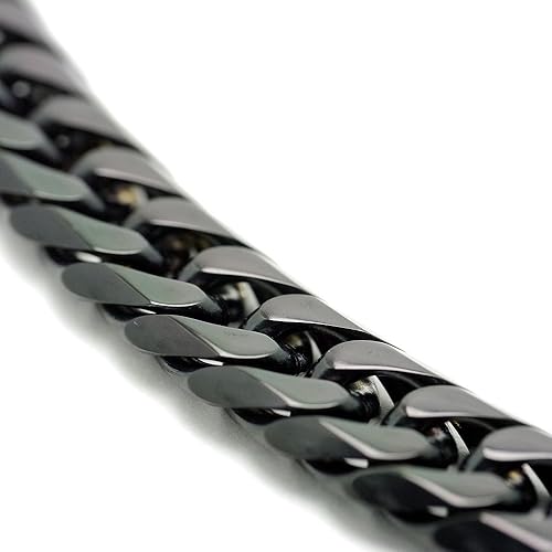 Amazon シルバーワン Ko ダブル喜平 ネックレス 黒 6面カット 幅10mm 標準 ステンレス メンズ 50cm ブラック ジュエリー 通販