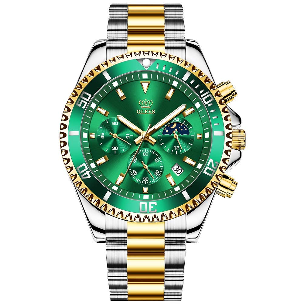 Buy OLEVS Chronograph Luxury Watch for Men (Green Dial) at Amazon.in
