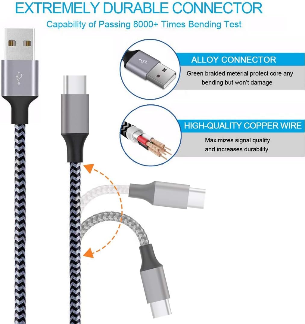 Quick Charge 3.0,USB Type-C Cable with Adaptive Fast Wall Charger Compatible for Samsung Galaxy S8 S8 Plus S9 S9 Plus,LG G6 G5 V30 V20, Google Pixel 2 Nexus 5X 6p: Home Audio & Theater