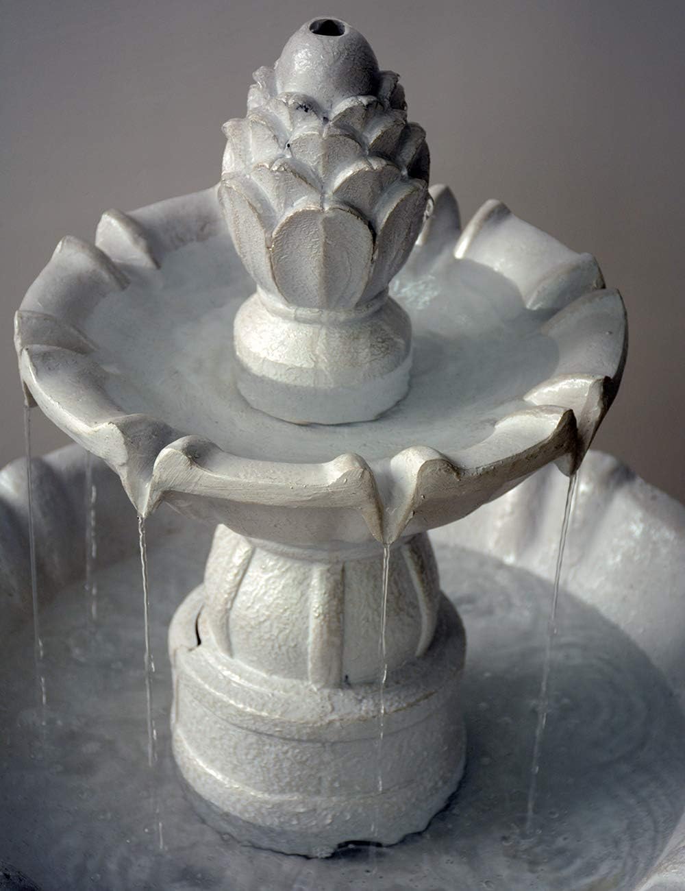 SEINHIJO 2 Tier Outdoor Water Fountain 22" High Floor Waterfall with Pineapple Top for Garden Backyard Patio Porch Decor: Kitchen & Dining