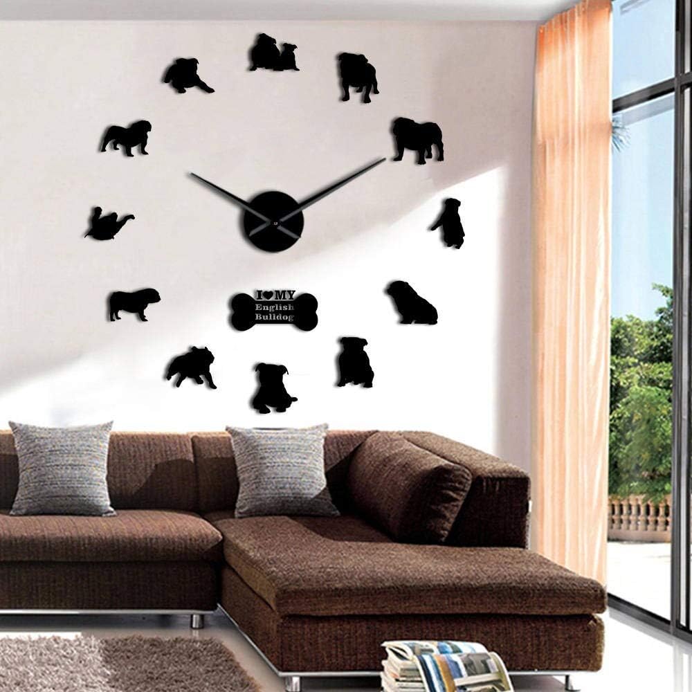 ZYCLOCK DIY Wall Clock Adorable Different Dog Breeds Large Wall Art